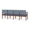 Lesro Lenox Wood 4 Seat Tandem Seating Wood Frame, Cherry, RS Rain Song Back, MD Titan Seat LW4103 - alternate 2